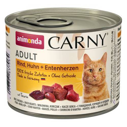 Animonda Carny Adult, 6 x 200 g Wołowina i serca - Animonda Rafine