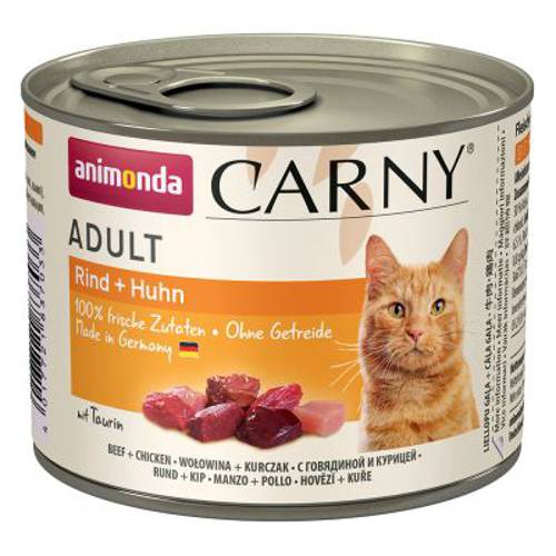 Animonda Carny Adult, 6 x 200 g Wołowina i serca - Animonda Rafine