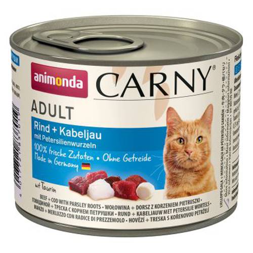 Animonda Carny Adult, 6 x 200 g Wołowina i serca - Animonda Rafine