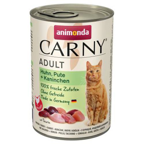 Animonda Carny Adult, 6 x 400 g Wołowina i kurczak z sercami kaczymi - Animonda Rafine