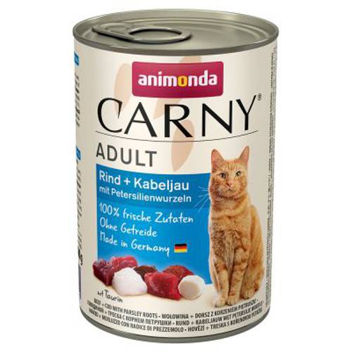 Animonda Carny Adult, 6 x 400 g Wołowina i kurczak z sercami kaczymi - Animonda Rafine
