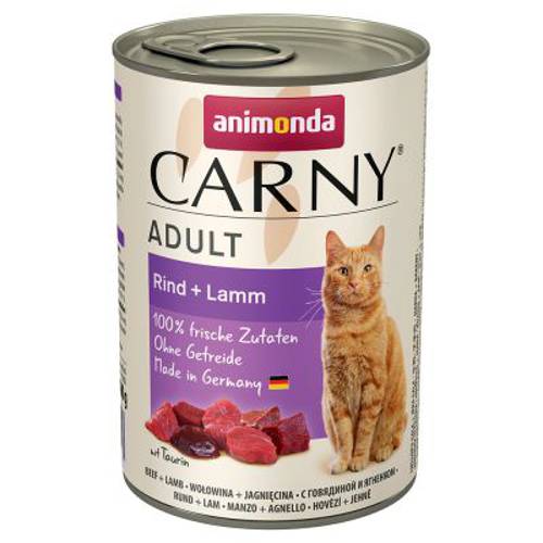 Animonda Carny Adult, 6 x 400 g Wołowina i kurczak z sercami kaczymi - Animonda Rafine