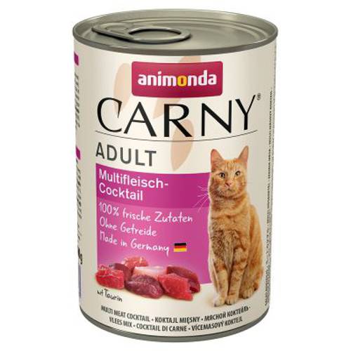 Animonda Carny Adult, 6 x 400 g Wołowina i kurczak z sercami kaczymi - Animonda Rafine