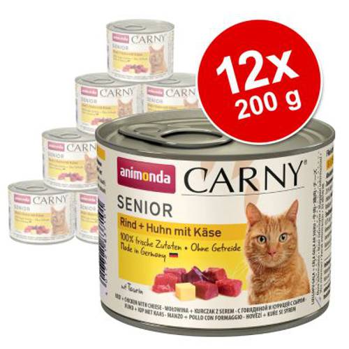 Korzystny pakiet Animonda Carny Senior, 12 x 200 g 2 smaki, Mieszany pakiet - Animonda Rafine