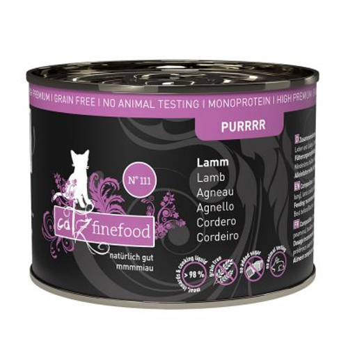 catz finefood Purrrr w puszkach, 6 x 200 g / 190 g No. 111, jagnięcina (6 x 200 g) - Catz Finefood