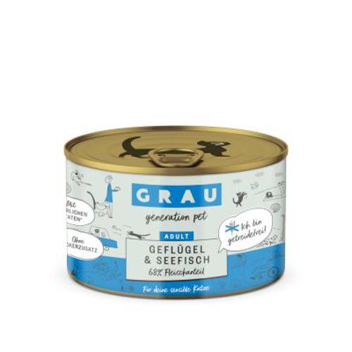 Grau Adult bez zbóż, 12 x 200 g Indyk, łosoś, makrela - Grau