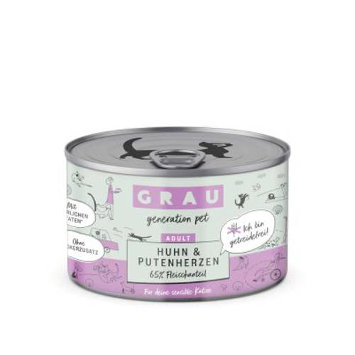Grau Adult bez zbóż, 12 x 200 g Indyk, łosoś, makrela - Grau