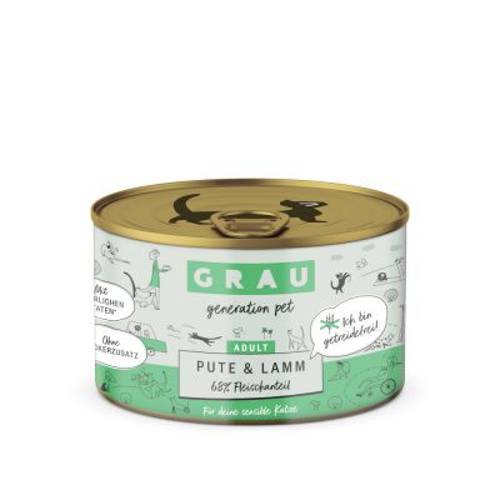 Grau Adult bez zbóż, 12 x 200 g Indyk, łosoś, makrela - Grau