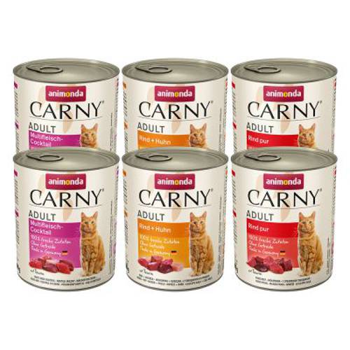 Animonda Carny Adult, 6 x 800 g Koktajl mięsny - Animonda Rafine