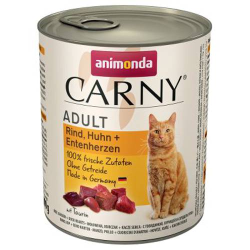 Animonda Carny Adult, 6 x 800 g Kurczak, indyk i królik - Animonda Rafine