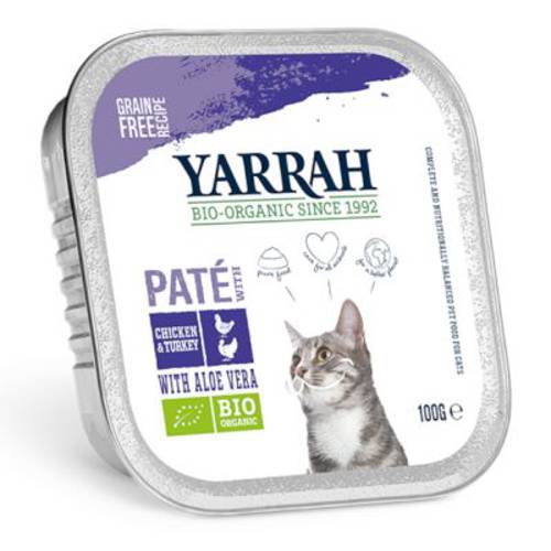 Yarrah Bio Pâté, 6 x 100 g Biokurczak i bioindyk z bioaloesem - Yarrah