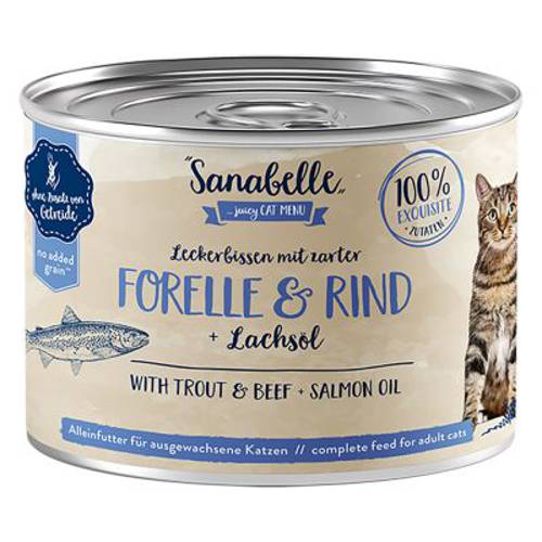 Pakiet Sanabelle All Meat, 12 x 195 g Pstrąg i wołowina - Sanabelle