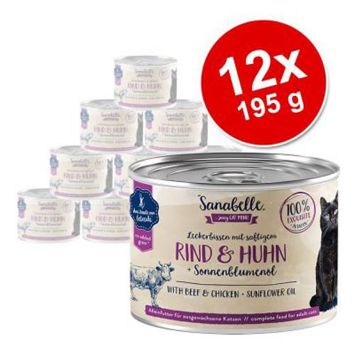 Pakiet Sanabelle All Meat, 12 x 195 g Pstrąg i wołowina - Sanabelle