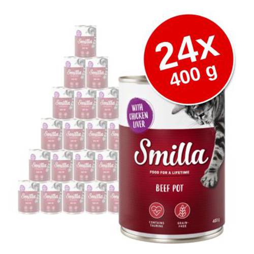 Megapakiet Smilla Puszki z wołowiną, 24 x 400 g Wołowina z wątróbkami kurzymi - Karma Kot