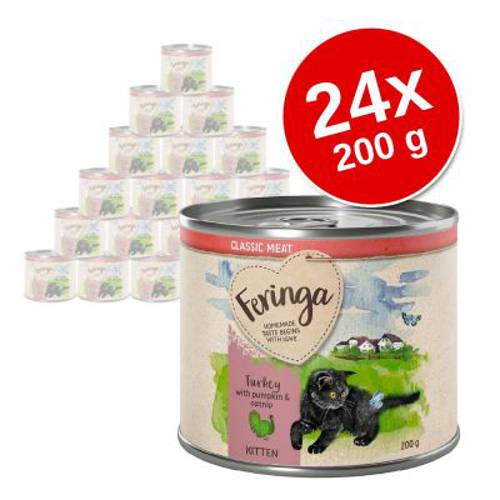 Megapakiet Feringa karma mokra dla kociąt, 24 x 200 g Kurczak i królik z ziemniakami i mniszkiem lekarskim - Feringa