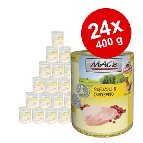 Megapakiet MAC´s Cat karma dla kota, 24 x 400 g Serca i wątroba - Mac S