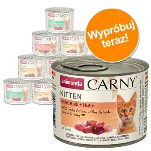 Mieszany pakiet Animonda Carny Kitten, 12 x 200 g 4 smaki