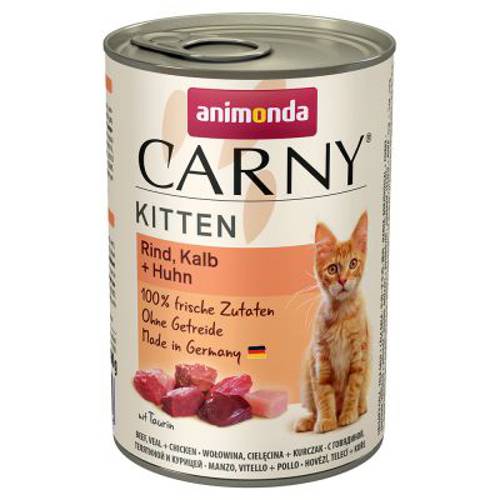 Animonda Carny Kitten, 6 x 400 g Wołowina i drób - Animonda Rafine
