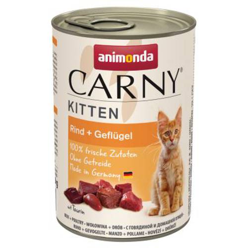 Animonda Carny Kitten, 6 x 400 g Wołowina i drób - Animonda Rafine