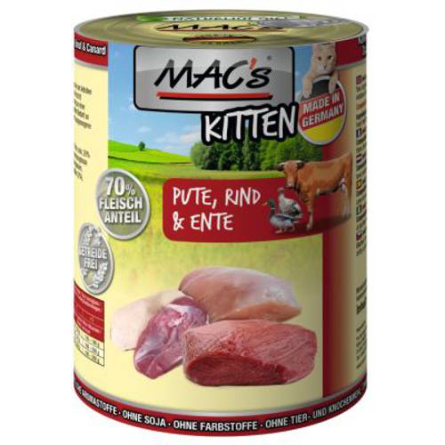 Korzystny pakiet MAC´s Cat karma dla kota, 12 x 400 g Drób i żurawina - Mac S