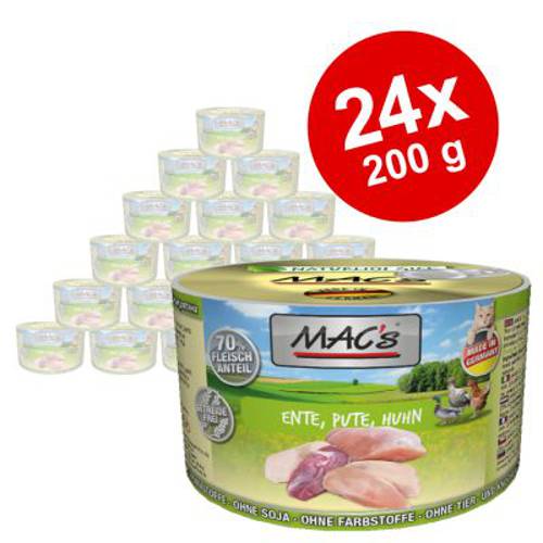 Megapakiet MAC´s Cat karma dla kota, 24 x 200 g Sensitive indyk - Mac S