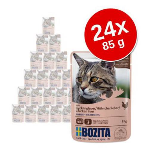 Megapakiet Bozita kawałki w galarecie, saszetki 24 x 85 g Menu mięsno-rybne - Bozita