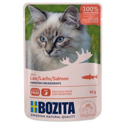 Bozita kawałki w galarecie, saszetki 12 x 85 g Łoś -