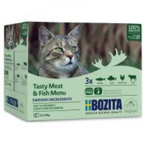 Bozita kawałki w galarecie, saszetki 12 x 85 g Okoń - Bozita