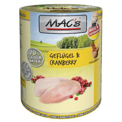 MAC’s Cat karma dla kota, 6 x 400 g Kaczka, królik, wołowina