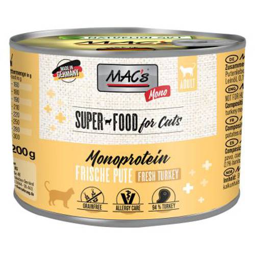 MAC´s Cat Mono Sensitive karma dla kota, 6 x 200 g Konina