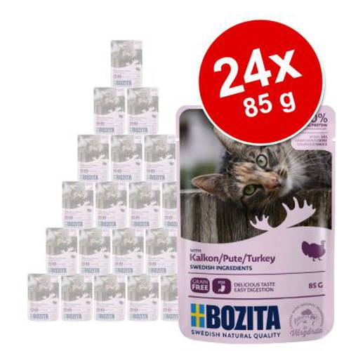 Bozita kawałki w sosie, saszetki, 24 x 85 g Indyk - Bozita