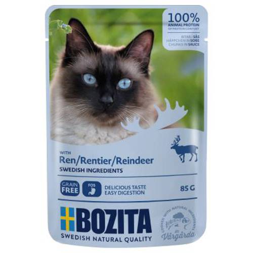Bozita kawałki w sosie, saszetki, 24 x 85 g Indyk - Bozita