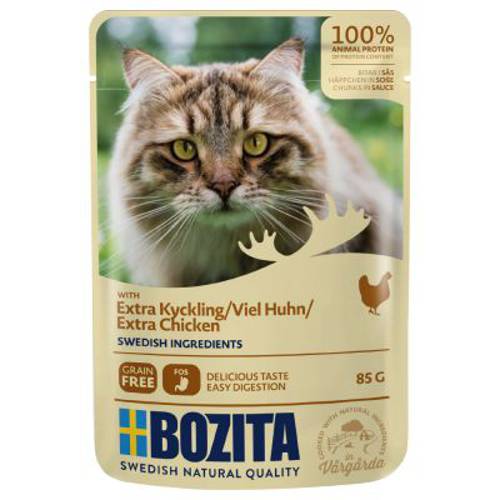 Bozita kawałki w sosie, saszetki, 12 x 85 g Pakiet mieszany: Menu mięsne (4 smaki) - Bozita