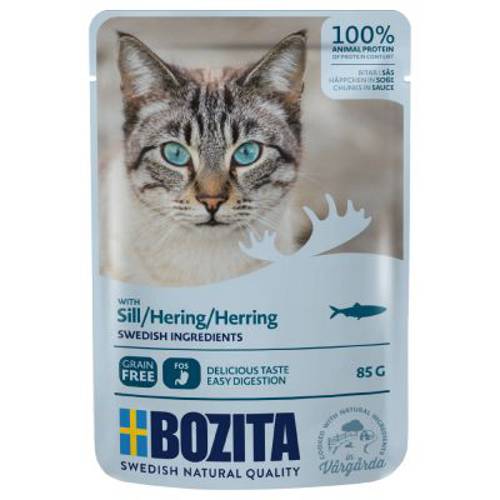 Bozita kawałki w sosie, saszetki, 12 x 85 g Pakiet mieszany: Menu mięsne (4 smaki) - Bozita