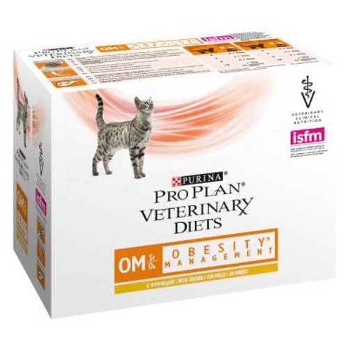 Purina Pro Plan Veterinary Diets Feline OM ST/OX Obesity Management, kurczak 10 x 85 g - Purina Veterinary Diets
