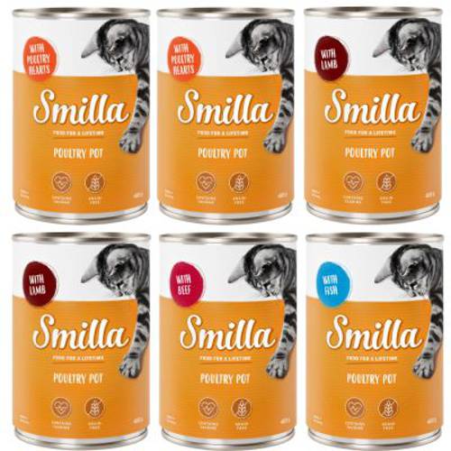 Mieszany pakiet próbny Smilla z drobiem, 4 różne smaki 6 x 800 g - Karma Kot