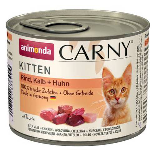 Korzystny pakiet Animonda Carny Kitten, 12 x 200 g Wołowina, cielęcina i kurczak - Animonda Rafine