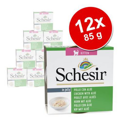 Korzystny pakiet Schesir Kitten dla kociąt, 12 x 85 g Kurczak z aloesem - Schesir