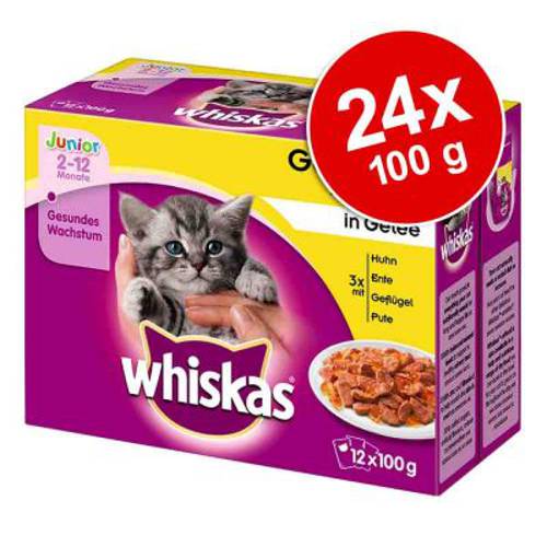 Whiskas Junior w saszetkach, 24 x 100 g Wybór dań mięsnych w sosie - Whiskas