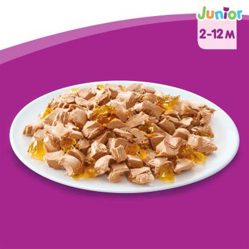 Whiskas Junior Potrawka w saszetkach, 12 x 85 g Wybór dań drobiowych w galarecie - Whiskas