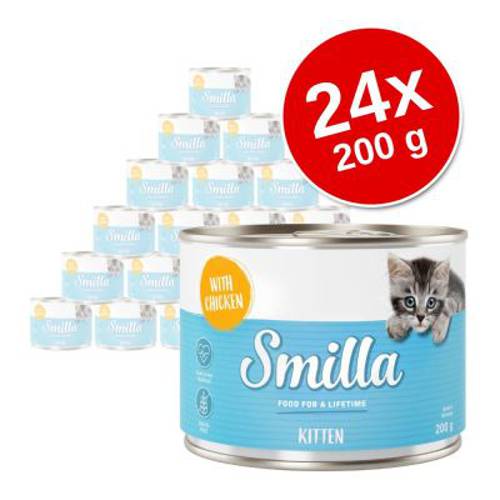 Megapakiet Smilla Kitten, 24 x 200 g Z kurczakiem - Karma Kot