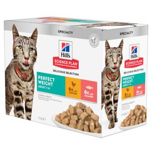 Hill's Science Plan Adult Perfect Weight, 12 x 85 g Kurczak i łosoś - Hills