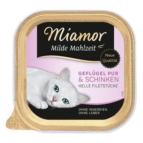 Miamor Milde Mahlzeit, 6 x 100 g Drób z szynką - Miamor