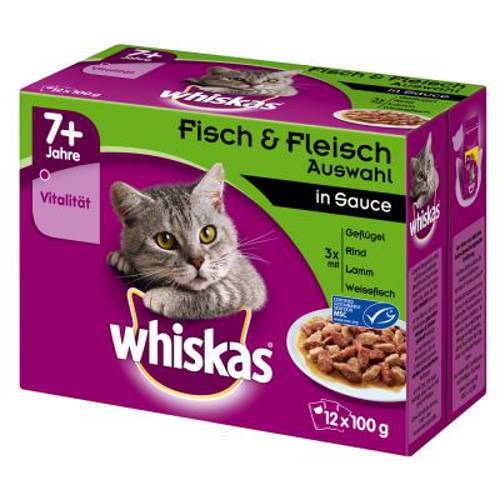 Whiskas Senior 7+ saszetki, 12 x 100 g Wybór dań drobiowych w sosie - Whiskas