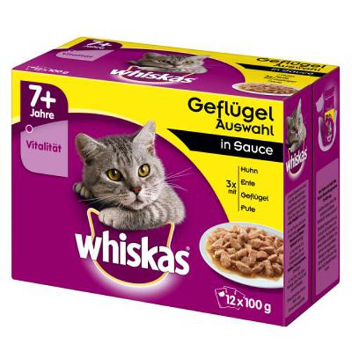 Megapakiet Whiskas Senior 7+ saszetki, 48 x 100 g Wybór dań mięsnych w galarecie - Whiskas