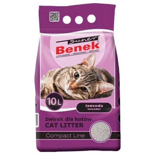 Benek Super Compact Lawenda żwirek dla kota 20 l (ok. 16kg) - Benek