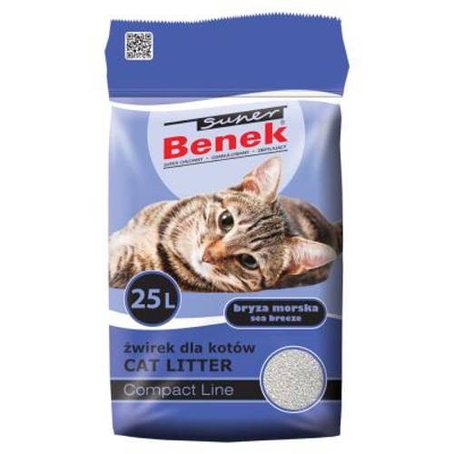 Benek Super Compact zapachowy żwirek dla kota 25 l (ok. 20 kg) - Benek