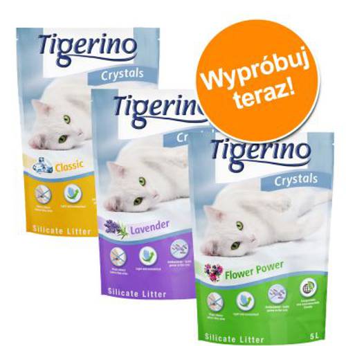 Pakiet próbny Tigerino Crystals żwirek dla kota, różne rodzaje Fun: 2 x różowy / 1 x niebieski - Tigerino