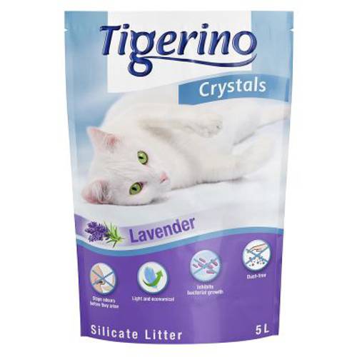 Tigerino Crystals Lavender żwirek dla kota 6 x 5 l (ok 12.6 kg) - Tigerino