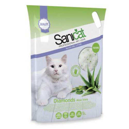 Sanicat Diamonds Aloe Vera żwirek niezbrylający się, aloes 5 l - Sanicat Professional